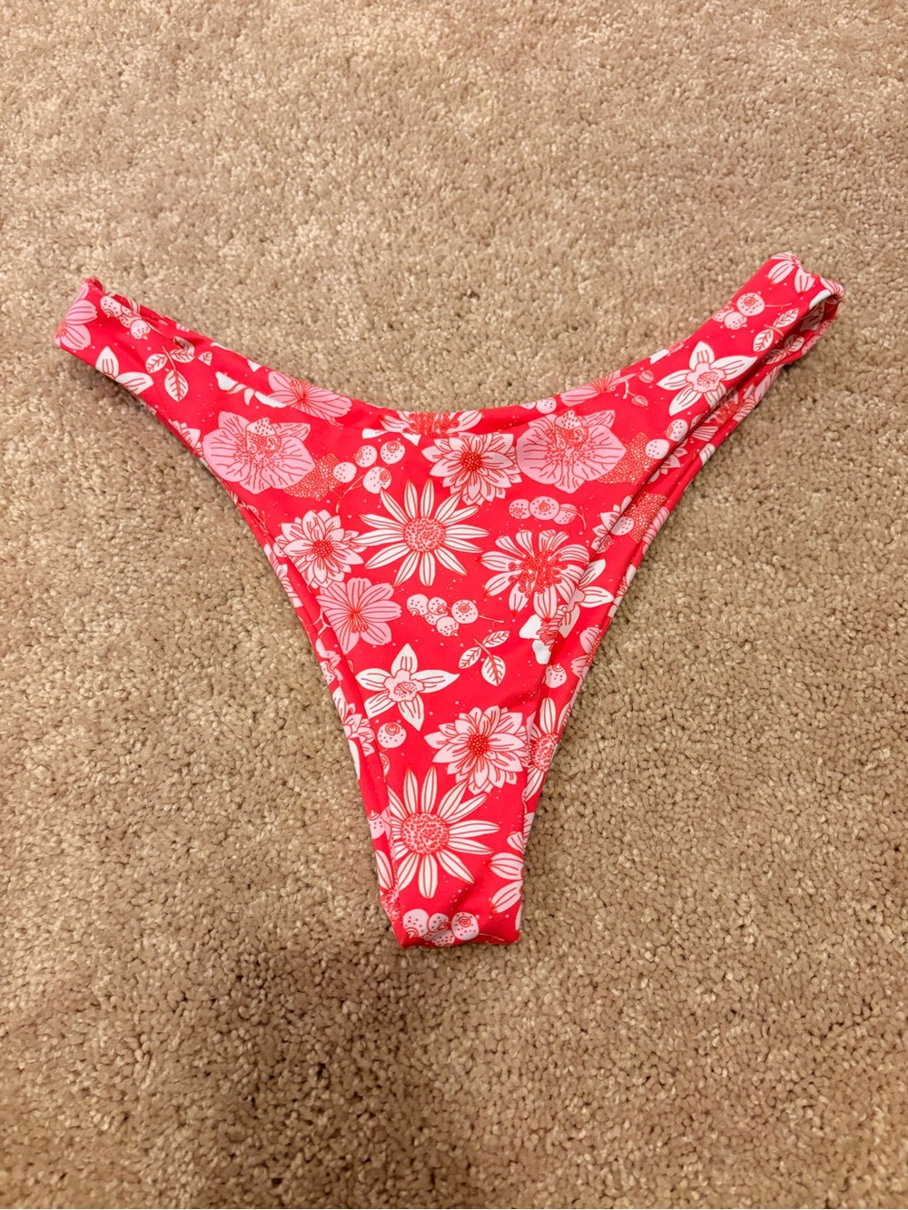Bright Pink Floral Bikini Bottoms